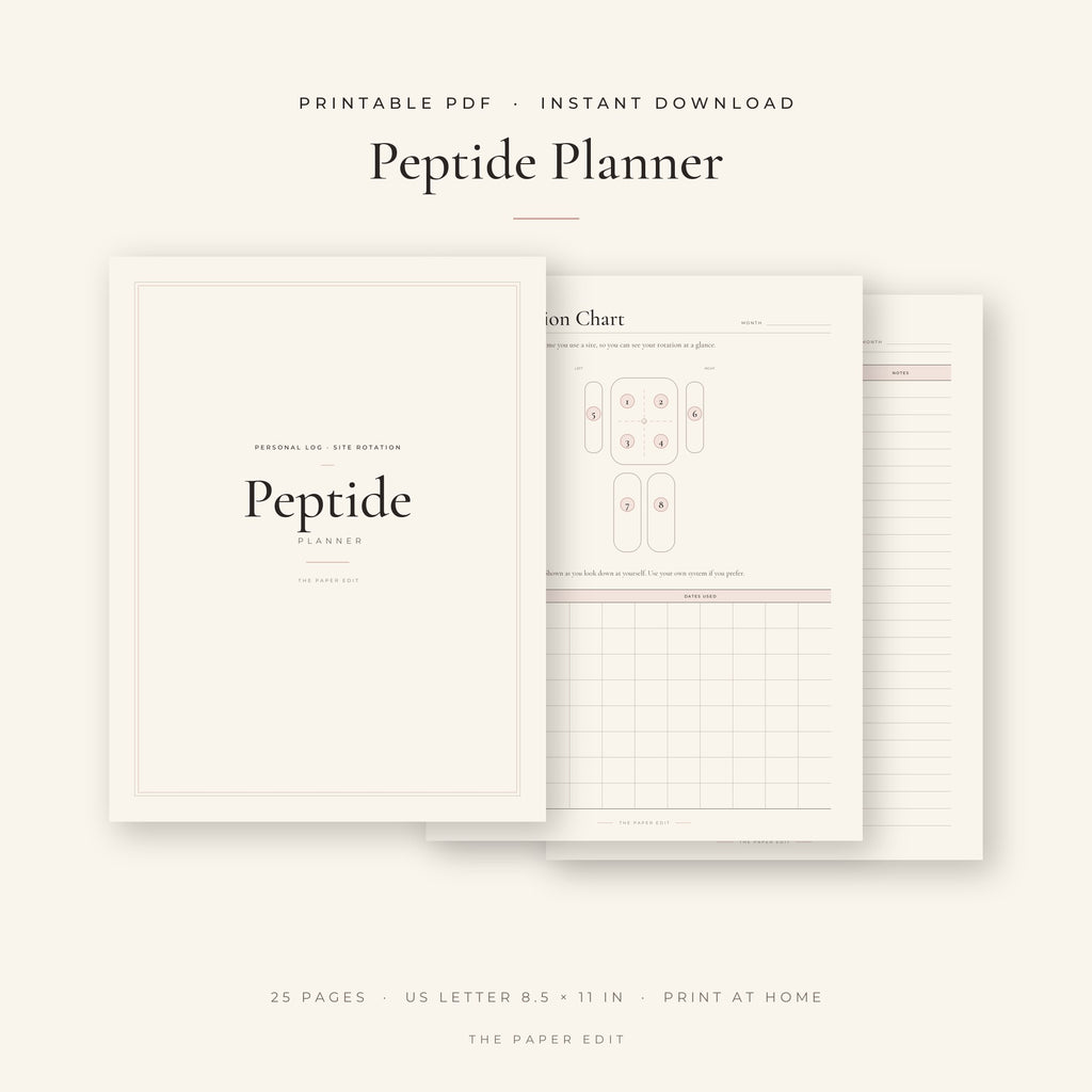 Peptide Planner — Printable PDF (Instant Download), printable PDF by The Paper Edit