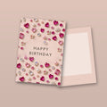 Pink Gems Happy Birthday Card (front and back)