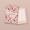 Pink Gems I Love You Card (front and back)