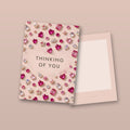 Pink Gems Thinking Of You Card (front and back)
