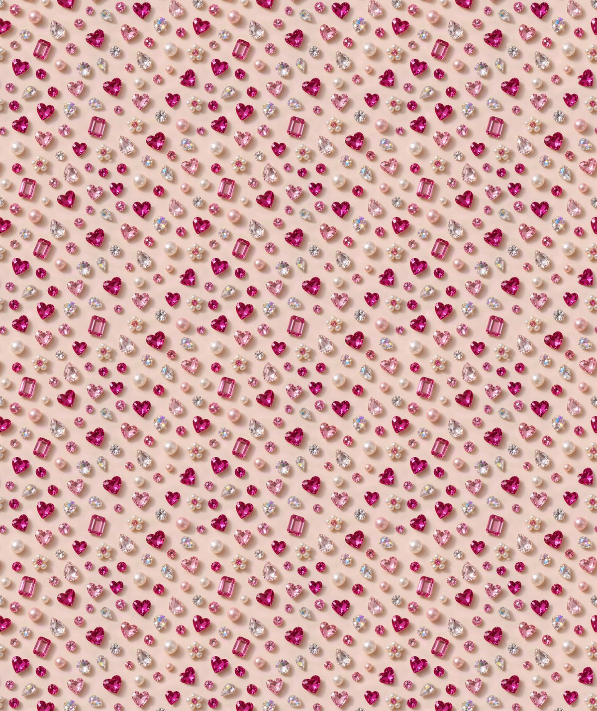 Pink Gems & Pearls Wrapping Paper full sheet